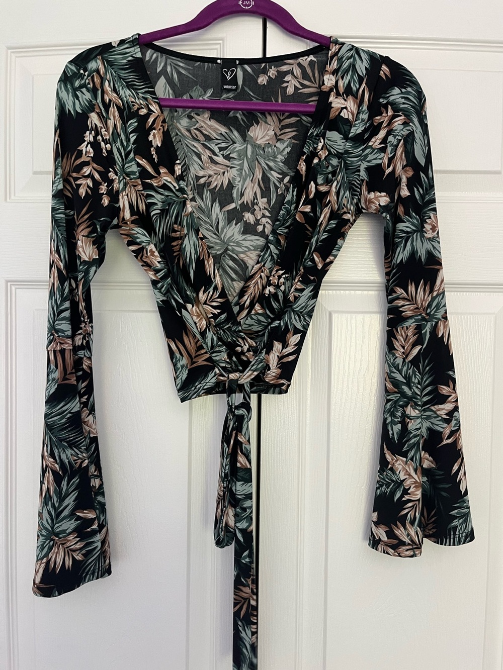 Windsor Wrap Top with bell sleeves